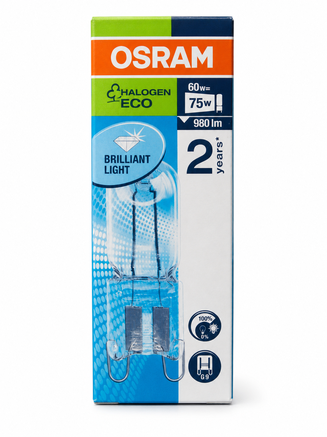 OSRAM Halopin ECO G9 Halogenlampe 60W (75W) – 980 lm – 2800 K