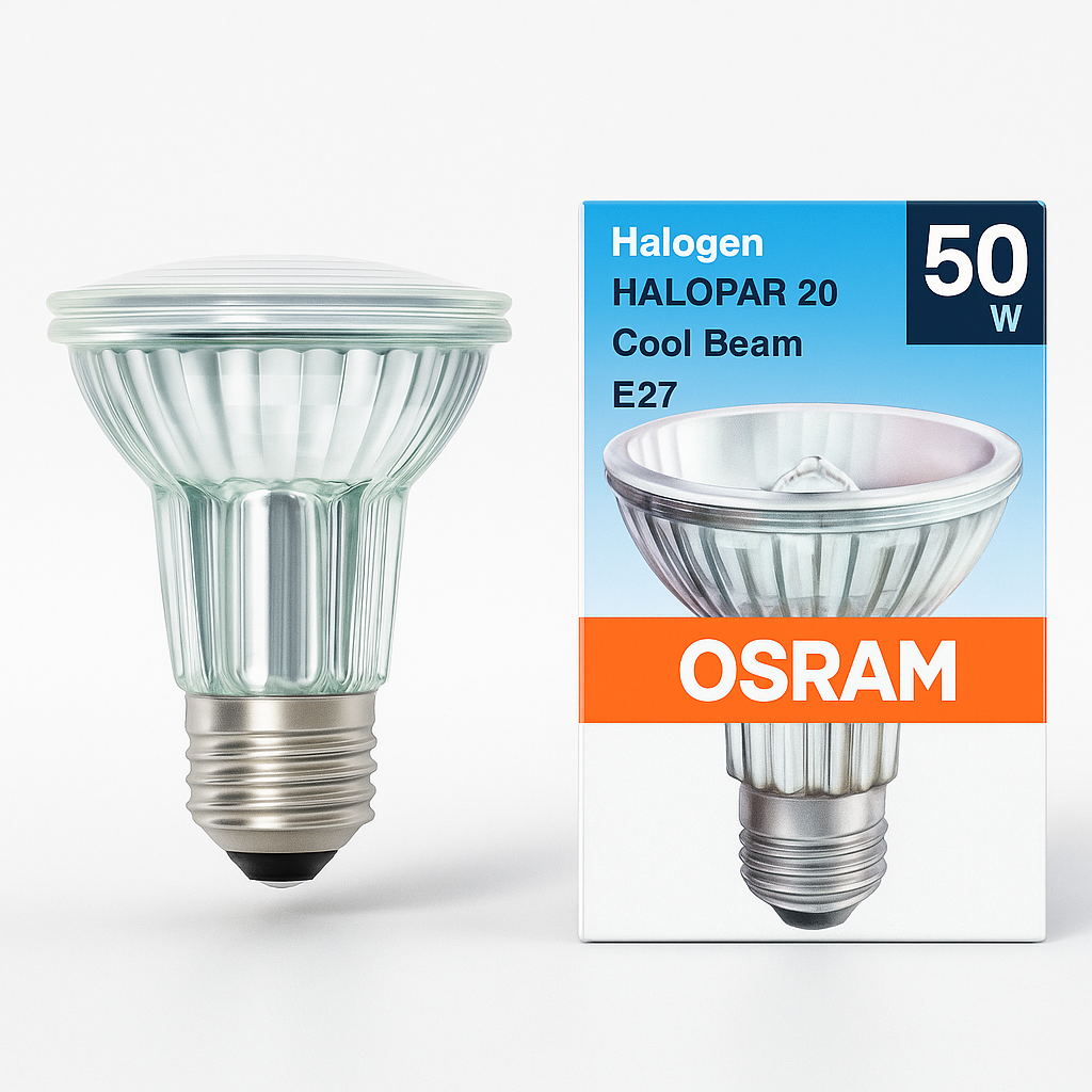 OSRAM Halopar 20 - Cool Beam – E27 – 50 W – Flood 30° 64836 FL