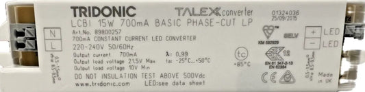 LED-Treiber Tridonic LCBI 15W 700mA BASIC PHASE-CUT LP Art.89800257