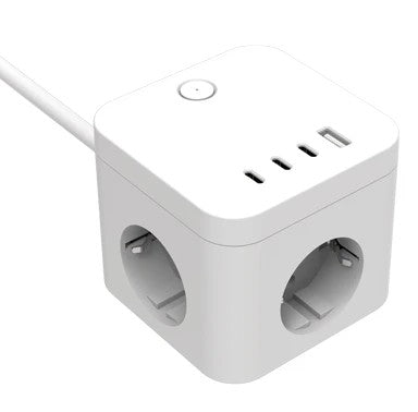 Systorm Steckdosenleiste mit 3 Steckdosen und 4 USB-Anschlüssen – 3680 W