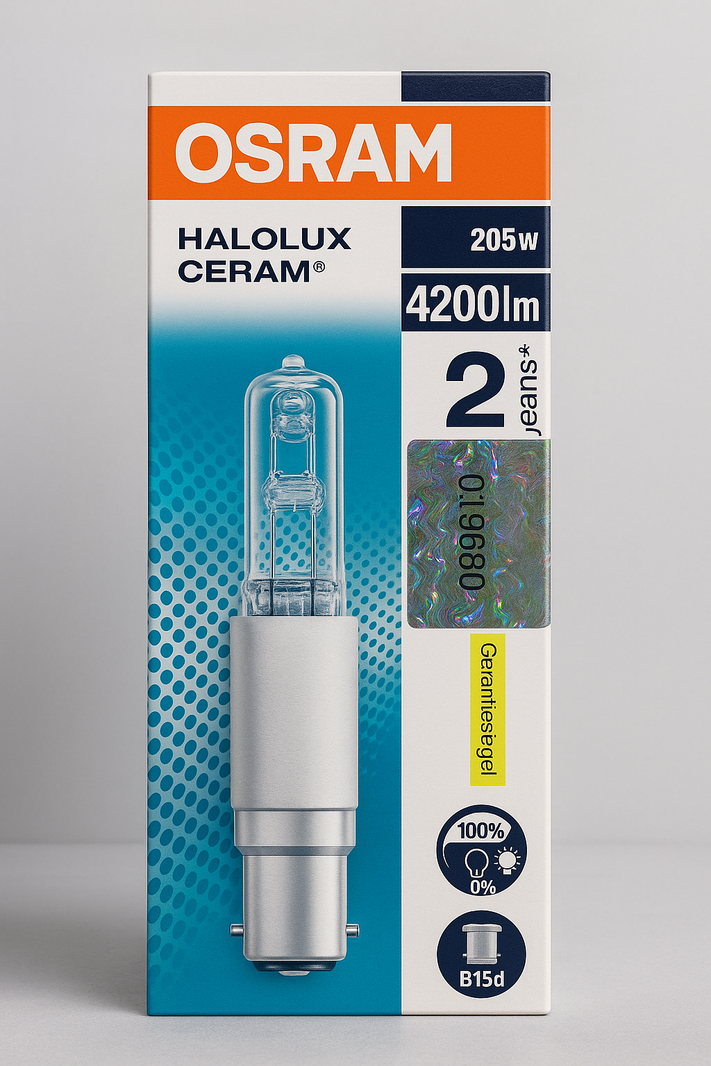 OSRAM Halolux Ceram Halogenlampe B15d 230V 205W klar 64499  NEU & OVP!