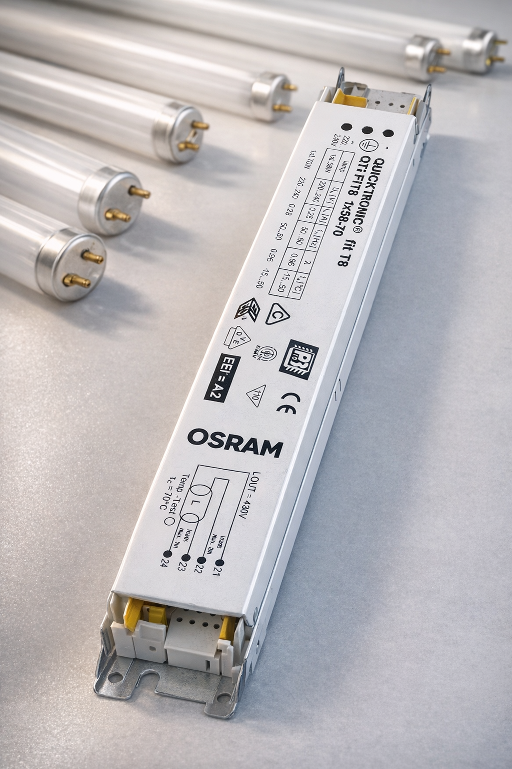 OSRAM Vorschaltgerät QT-FIT8 1x58-70/220-240 – Elektronisches EVG für T8-Röhren